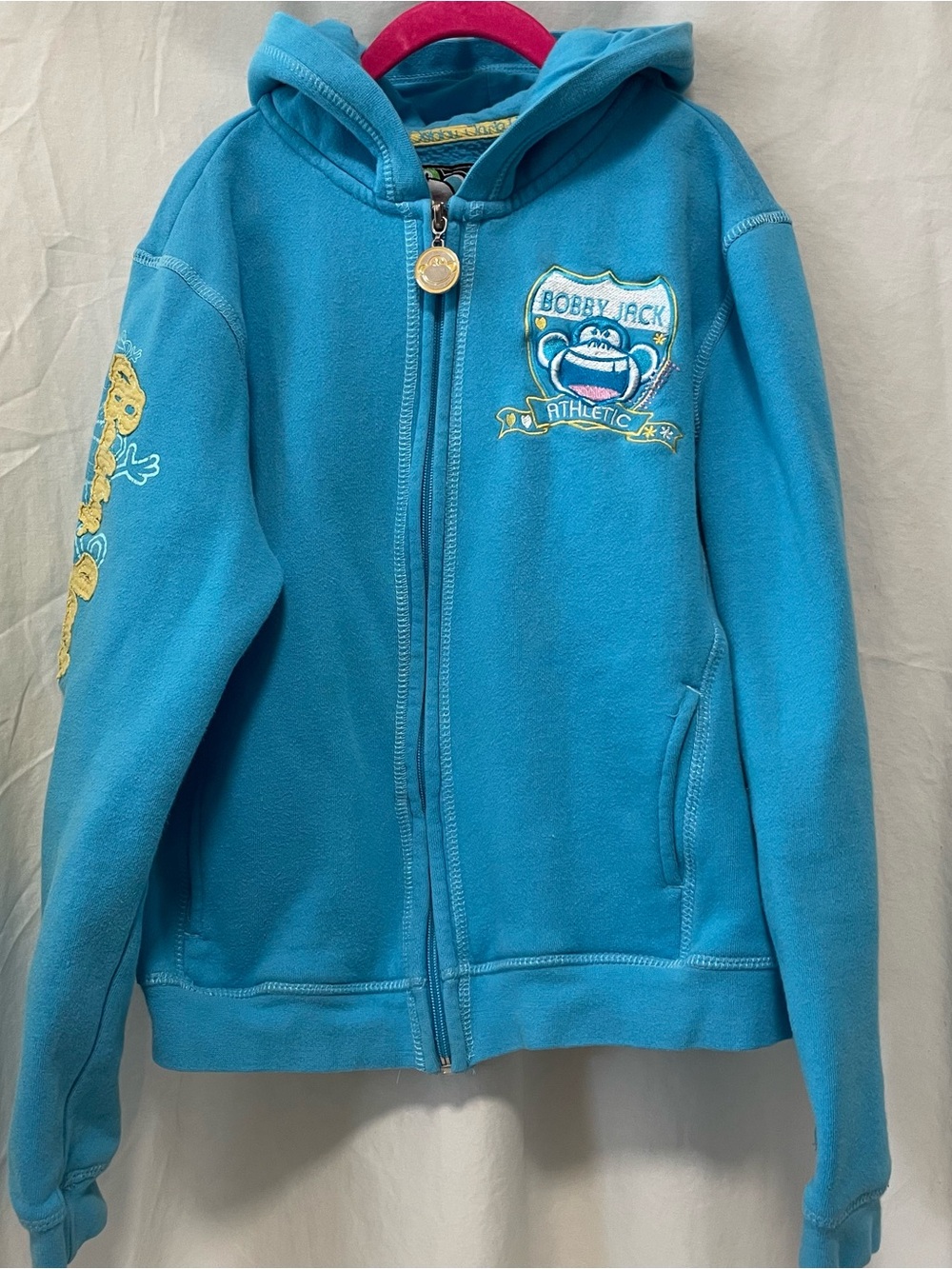 y2k Bobby Jack Kids' Blue Hooded Zip-Up Sweatshirt